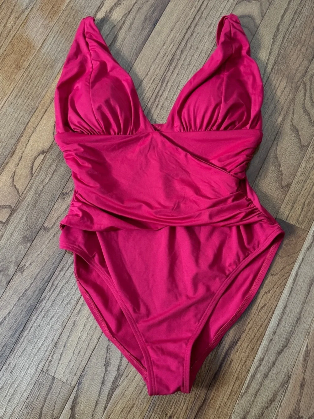 La Blanca Red One Piece Swim Suit Size 12 - Picture 1 of 5
